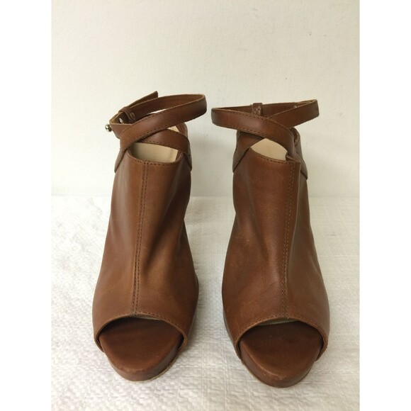 LOEFFLER RANDALL Brown  Leather ankle straps heels Sandals size 7 B - Picture 3 of 11